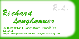 richard langhammer business card